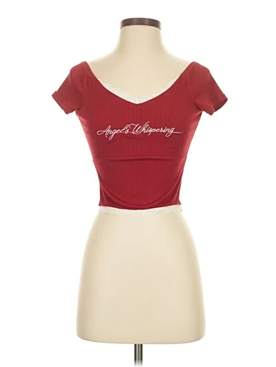 Pre-owned Assorted Brands Short Sleeve T-shirt In Burgundy