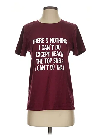 Pre-owned Assorted Brands Short Sleeve T-shirt In Burgundy