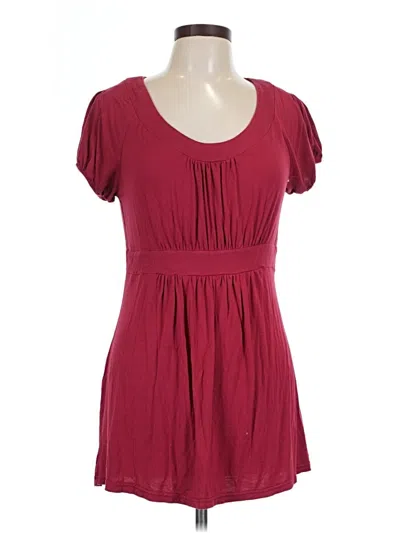 Pre-owned Assorted Brands Short Sleeve T-shirt In Burgundy