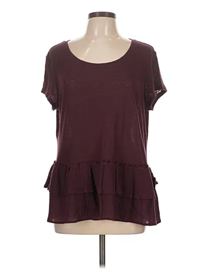 Pre-owned Assorted Brands Short Sleeve T-shirt In Burgundy