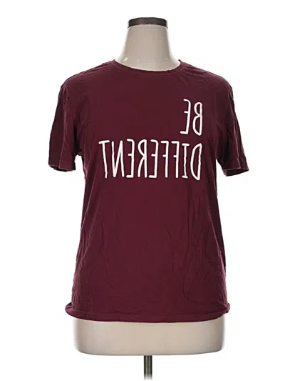 Pre-owned Assorted Brands Short Sleeve T-shirt In Burgundy