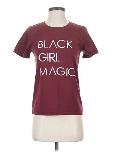 Pre-owned Assorted Brands Short Sleeve T-shirt In Burgundy