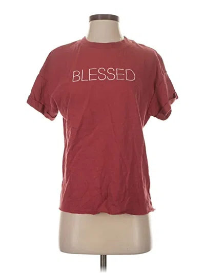 Pre-owned Assorted Brands Short Sleeve T-shirt In Burgundy
