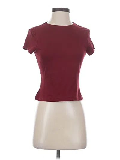 Pre-owned Assorted Brands Short Sleeve T-shirt In Burgundy