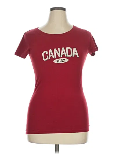 Pre-owned Assorted Brands Short Sleeve T-shirt In Burgundy