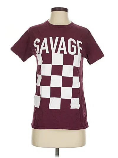 Pre-owned Assorted Brands Short Sleeve T-shirt In Burgundy