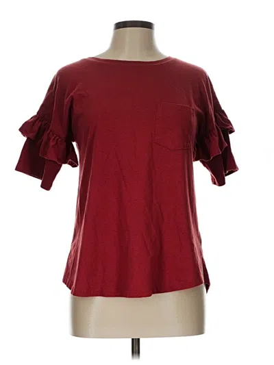 Pre-owned Assorted Brands Short Sleeve T-shirt In Burgundy