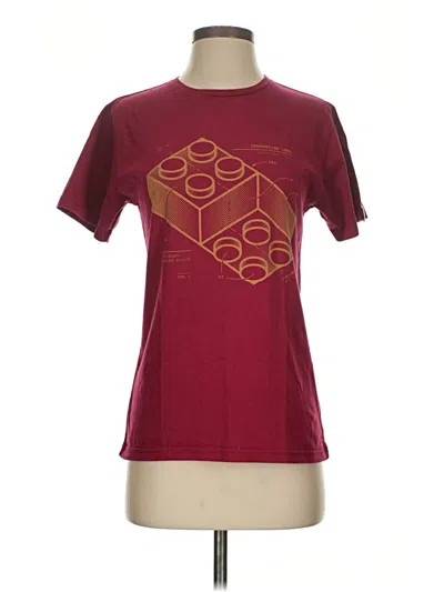 Pre-owned Assorted Brands Short Sleeve T-shirt In Burgundy