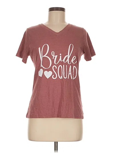 Pre-owned Assorted Brands Short Sleeve T-shirt In Burgundy