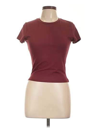 Pre-owned Assorted Brands Short Sleeve T-shirt In Burgundy
