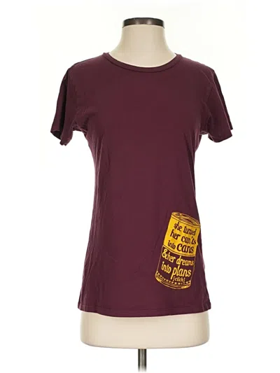 Pre-owned Assorted Brands Short Sleeve T-shirt In Burgundy