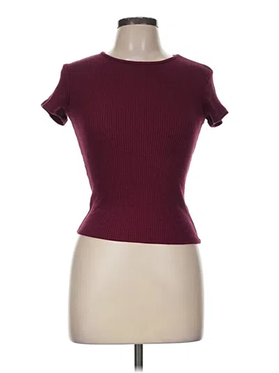 Pre-owned Assorted Brands Short Sleeve T-shirt In Burgundy