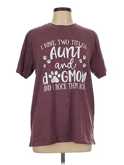 Pre-owned Assorted Brands Short Sleeve T-shirt In Burgundy