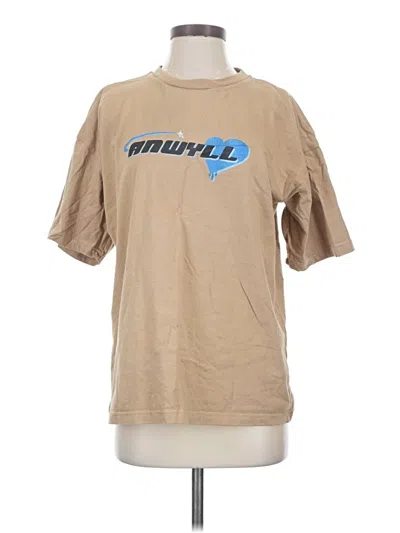 Pre-owned Assorted Brands Short Sleeve T-shirt In Tan