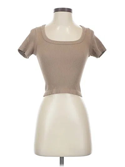 Pre-owned Assorted Brands Short Sleeve T-shirt In Tan
