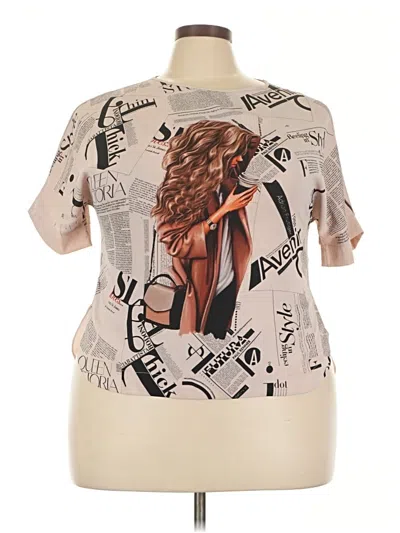 Pre-owned Assorted Brands Short Sleeve T-shirt In Tan