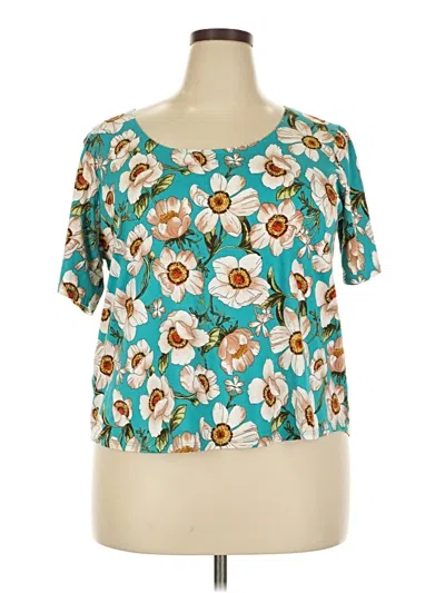 Pre-owned Assorted Brands Short Sleeve T-shirt In Teal