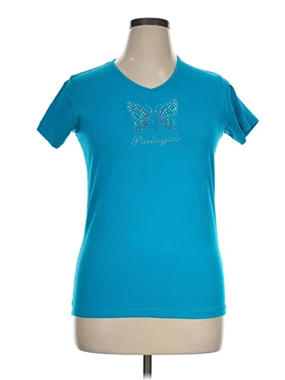 Pre-owned Assorted Brands Short Sleeve T-shirt In Teal
