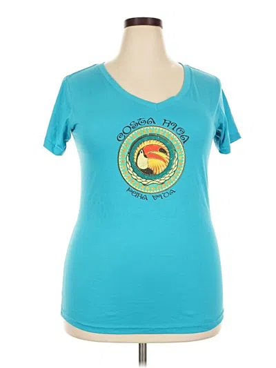 Pre-owned Assorted Brands Short Sleeve T-shirt In Teal