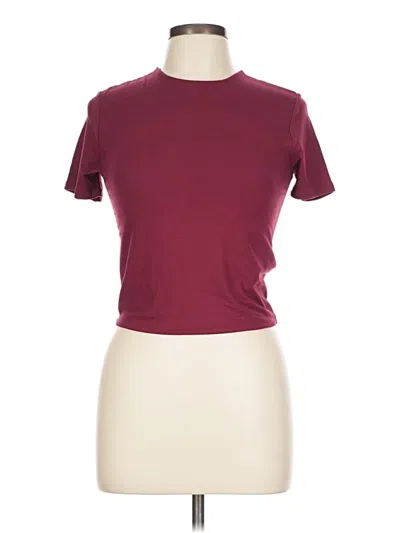 Pre-owned Assorted Brands Short Sleeve Turtleneck In Burgundy