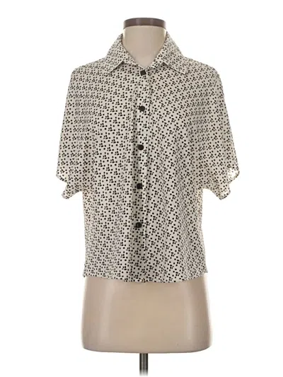 Pre-owned Assorted Brands Short Sleeve Turtleneck In Ivory