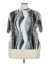 Assorted Brands Short Sleeve Turtleneck In Silver