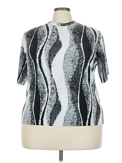 Assorted Brands Short Sleeve Turtleneck In Silver