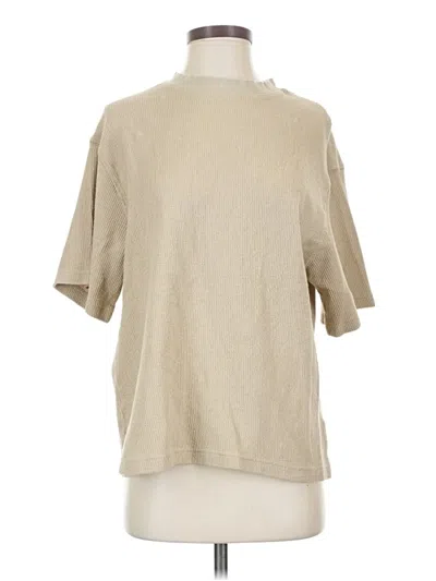 Pre-owned Assorted Brands Short Sleeve Turtleneck In Tan