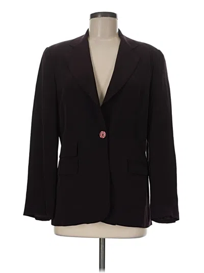 Pre-owned Assorted Brands Silk Blazer Jacket In Black