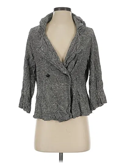 Pre-owned Assorted Brands Silk Blazer Jacket In Gray