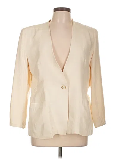 Pre-owned Assorted Brands Silk Blazer Jacket In Ivory