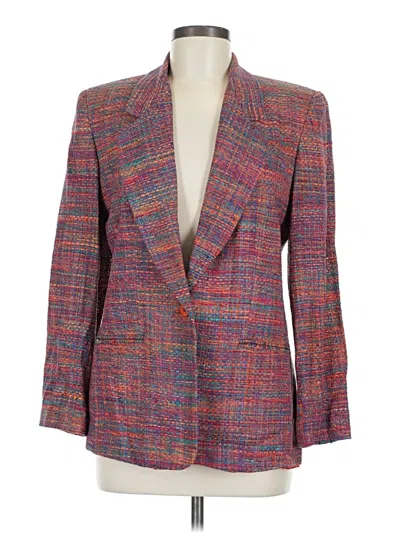 Pre-owned Assorted Brands Silk Blazer Jacket In Purple