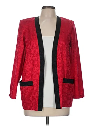 Pre-owned Assorted Brands Silk Blazer Jacket In Red