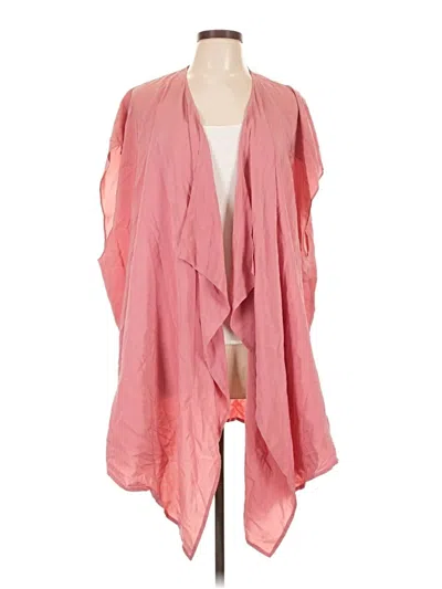 Pre-owned Assorted Brands Silk Cardigan Sweater In Pink