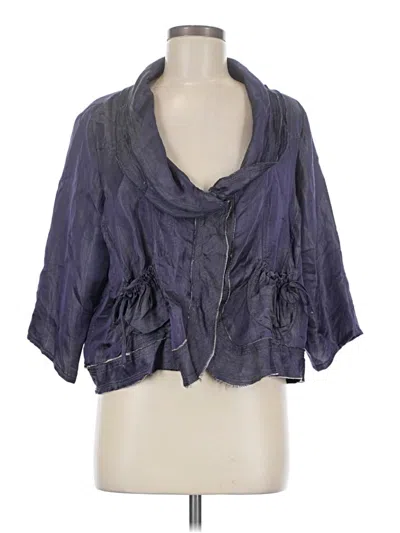 Pre-owned Assorted Brands Silk Cardigan Sweater In Purple