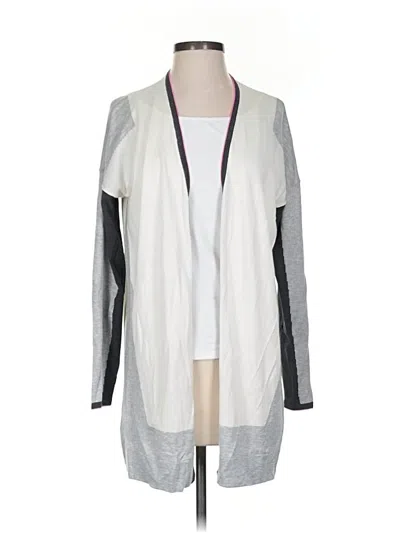Pre-owned Assorted Brands Silk Cardigan Sweater In White