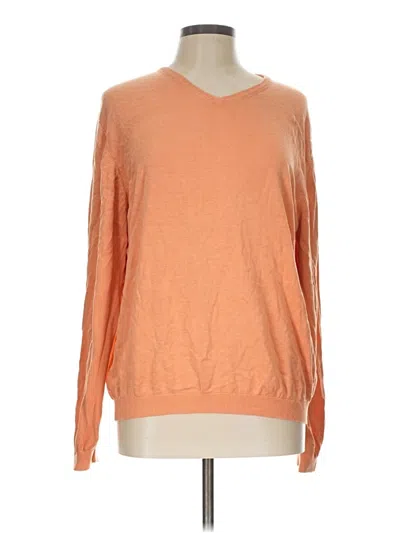 Pre-owned Assorted Brands Silk Pullover Sweater In Orange