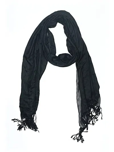Pre-owned Assorted Brands Silk Scarf In Black