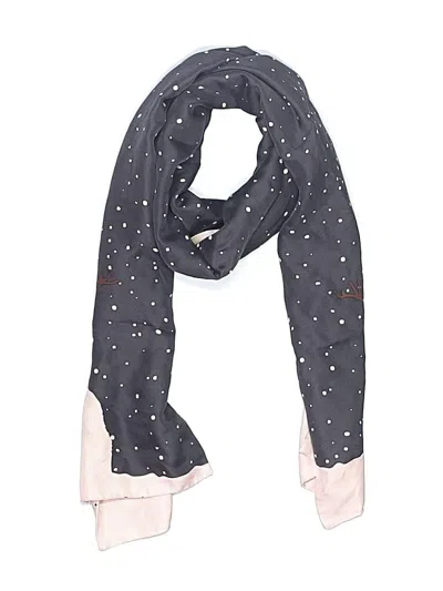 Pre-owned Assorted Brands Silk Scarf In Gray