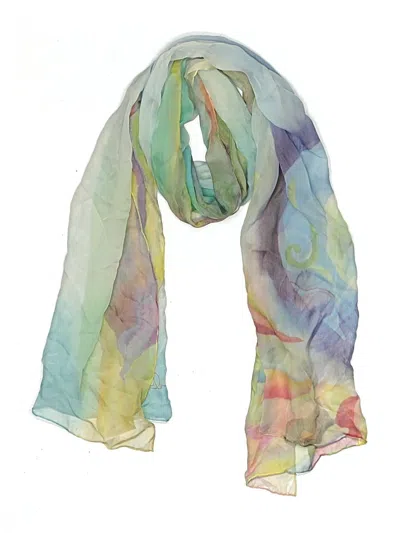 Pre-owned Assorted Brands Silk Scarf In Green