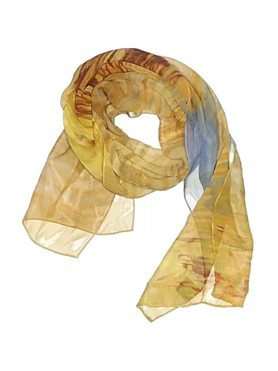 Pre-owned Assorted Brands Silk Scarf In Orange