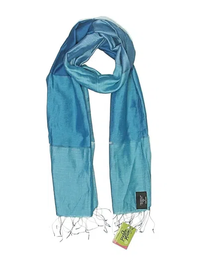 Pre-owned Assorted Brands Silk Scarf In Teal