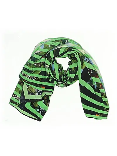 Pre-owned Assorted Brands Silk Scarf In Teal