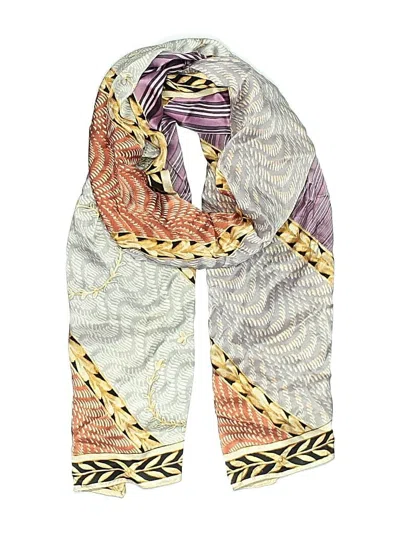 Pre-owned Assorted Brands Silk Scarf In White