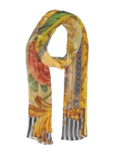Pre-owned Assorted Brands Silk Scarf In Yellow