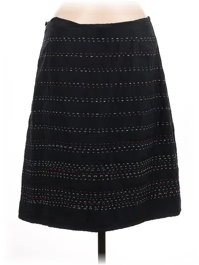 Pre-owned Assorted Brands Silk Skirt In Black