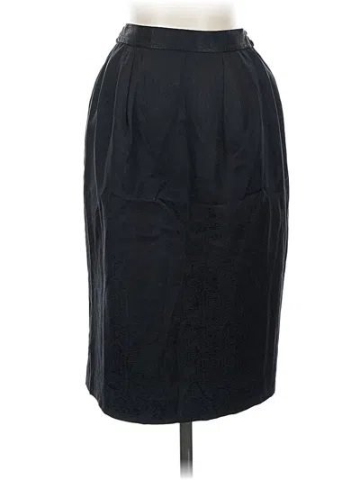 Pre-owned Assorted Brands Silk Skirt In Black