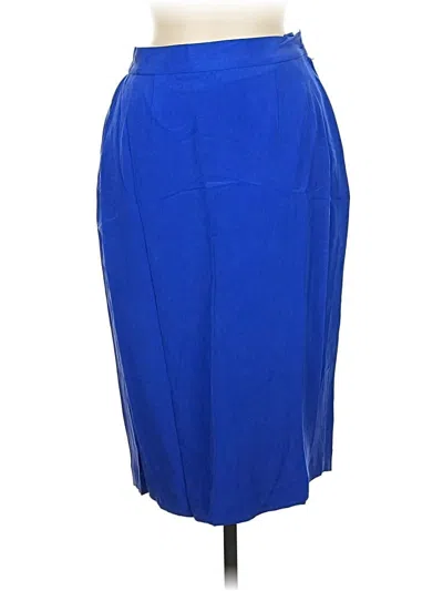 Pre-owned Assorted Brands Silk Skirt In Blue