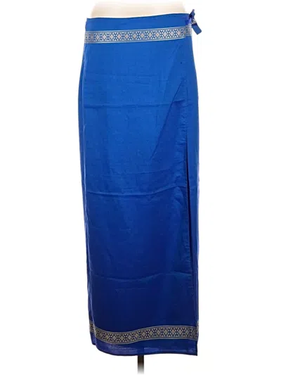 Pre-owned Assorted Brands Silk Skirt In Blue