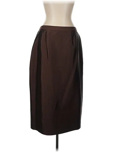 Pre-owned Assorted Brands Silk Skirt In Brown